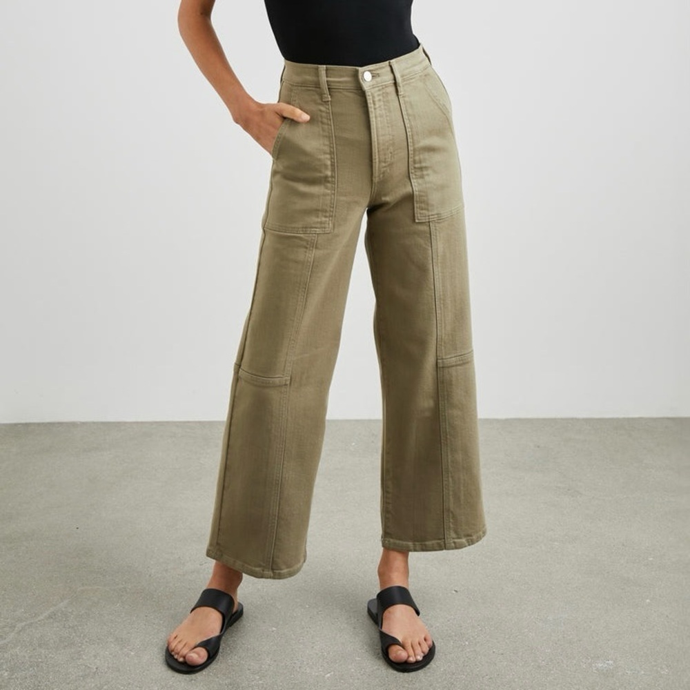 Rails‎ Denim Getty Crop High Rise Wide Leg Pants, Washed Olive